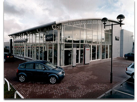 Automotive retail showroom, open to the public